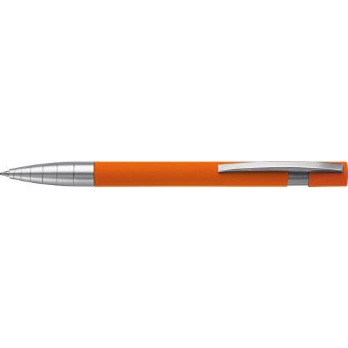 Kugelschreiber Santiago Gummiert , orange, Aluminium & Metall, 14,20cm (Länge), Bild 3