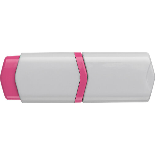 Textmarker Mini , weiß / rosé, ABS, 7,50cm x 1,30cm x 2,50cm (Länge x Höhe x Breite), Bild 1