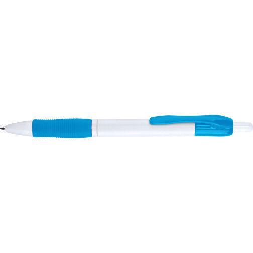 Kugelschreiber ZUFER , hellblau, Kunststoff, 14,50cm (Breite), Bild 3