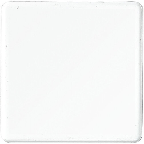 Magnet 'Quadrat' , weiß, Kunststoff, 4,20cm x 0,70cm x 4,20cm (Länge x Höhe x Breite), Bild 1