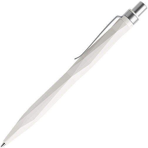 Prodir QS20 PMS Push Kugelschreiber , Prodir, weiß / silber satiniert, Kunststoff/Metall, 14,10cm x 1,60cm (Länge x Breite), Bild 4