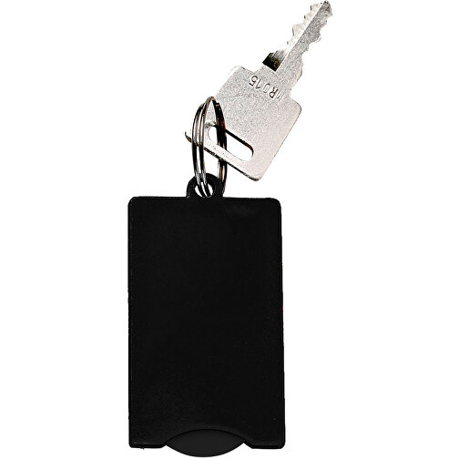 Chip-Schlüsselanhänger 'Square' , schwarz, Kunststoff, 5,70cm x 0,40cm x 3,00cm (Länge x Höhe x Breite), Bild 1