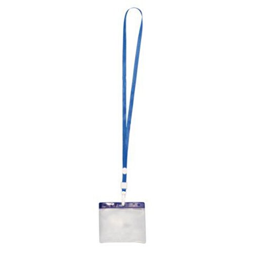 Namensschild Schlüsselband MAES , blau, Polyester/ PVC, 11,00cm x 58,00cm (Länge x Breite), Bild 1
