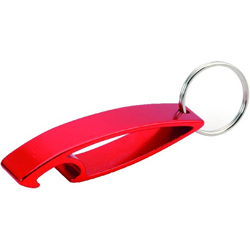 Schlüsselanhänger Flaschenöffner SAMO , rot, Aluminium, 1,10cm x 1,50cm x 6,70cm (Länge x Höhe x Breite), Bild 1