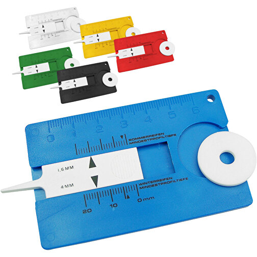 Reifenprofilmesser 'Card' , weiss, Kunststoff, 8,20cm x 0,40cm x 5,10cm (Länge x Höhe x Breite), Bild 2