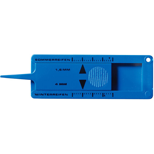 Schlüsselanhänger 'Reifenprofilmesser' , standard-blau PP, Kunststoff, 6,00cm x 0,40cm x 2,20cm (Länge x Höhe x Breite), Bild 1