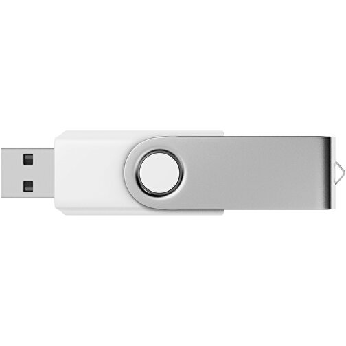 USB-Stick SWING Color 2.0 16 GB , Promo Effects MB , weiß / silber MB , 16 GB , Kunststoff, Metall MB , 5,80cm x 1,09cm x 1,90cm (Länge x Höhe x Breite), Bild 3