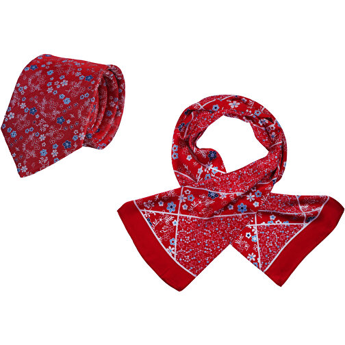 Set (slips, halsduk av rent silke, satin av rent silke, ca 27x140 cm), Bild 1