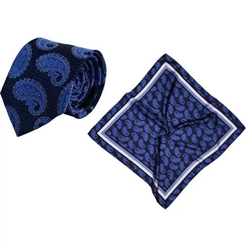 Set (cravate, pure soie, tissage jacquard + foulard, pure soie, sergé, ca. 53x53 cm), Image 1