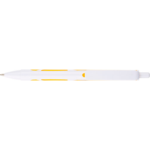 Kugelschreiber Favour Weiß , Promo Effects, weiß / gelb, Kunststoff, 14,20cm (Länge), Bild 8