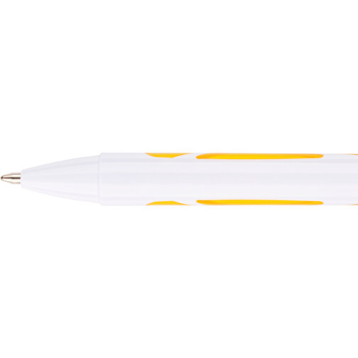 Kugelschreiber Favour Weiß , Promo Effects, weiß / gelb, Kunststoff, 14,20cm (Länge), Bild 9