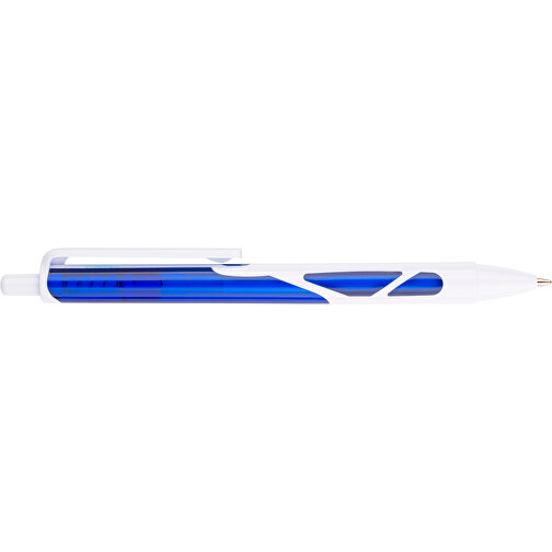 Kugelschreiber Favour Weiß , Promo Effects, weiß / dunkelblau, Kunststoff, 14,20cm (Länge), Bild 5