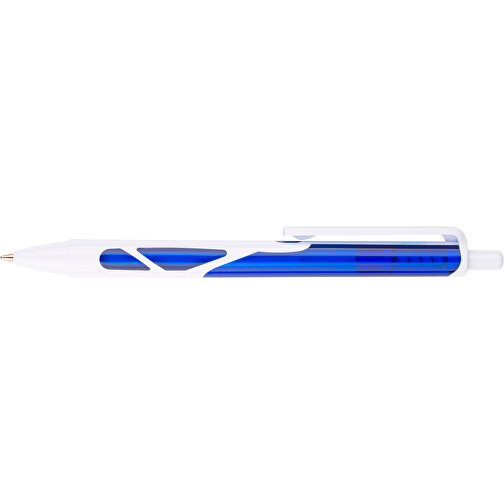 Kugelschreiber Favour Weiß , Promo Effects, weiß / dunkelblau, Kunststoff, 14,20cm (Länge), Bild 6