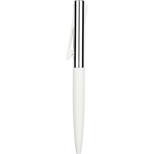 Kugelschreiber Marokko , Promo Effects, silber-weiß, Aluminium, 14,30cm x 1,20cm (Länge x Breite), Bild 3