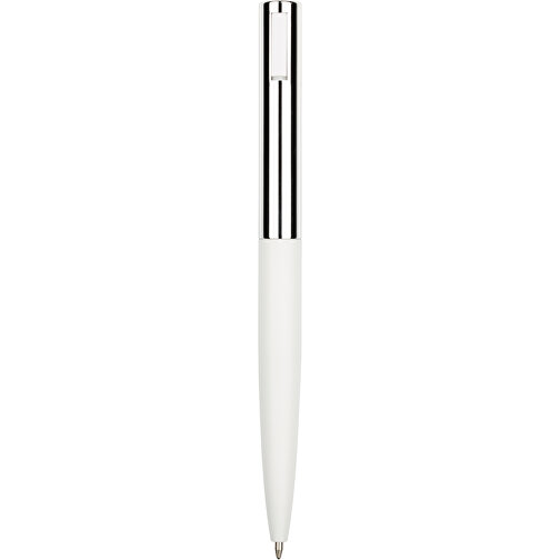 Kugelschreiber Marokko , Promo Effects, silber-weiss, Aluminium, 14,30cm x 1,20cm (Länge x Breite), Bild 4