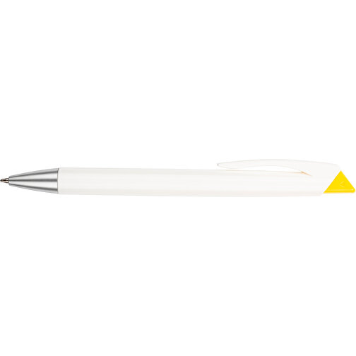 Kugelschreiber Roxi Weiß , Promo Effects, weiß / gelb, Kunststoff, 14,10cm (Länge), Bild 7