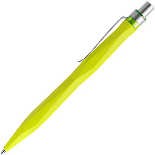 Prodir QS20 Soft Touch PRS Push Kugelschreiber , Prodir, gelbgrün / silber satiniert, Kunststoff/Metall, 14,10cm x 1,60cm (Länge x Breite), Bild 4