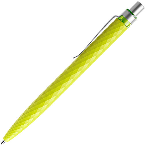 Prodir QS01 PMS Push Kugelschreiber , Prodir, gelbgrün/silber satiniert, Kunststoff/Metall, 14,10cm x 1,60cm (Länge x Breite), Bild 4