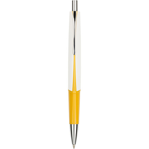 Kugelschreiber Rainbow , Promo Effects, senfgelb / weiß, Kunststoff, 14,00cm (Länge), Bild 1