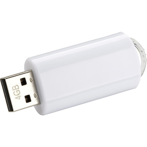 USB-Stick SPRING 4GB , Promo Effects MB , weiß MB , 4 GB , Kunststoff MB , 3 - 10 MB/s MB , 5,80cm x 1,20cm x 2,10cm (Länge x Höhe x Breite), Bild 1