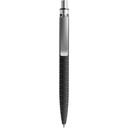 Prodir QS03 Soft Touch PRS Push Kugelschreiber , Prodir, schwarz/silber satiniert, Kunststoff/Metall, 14,10cm x 1,60cm (Länge x Breite), Bild 1