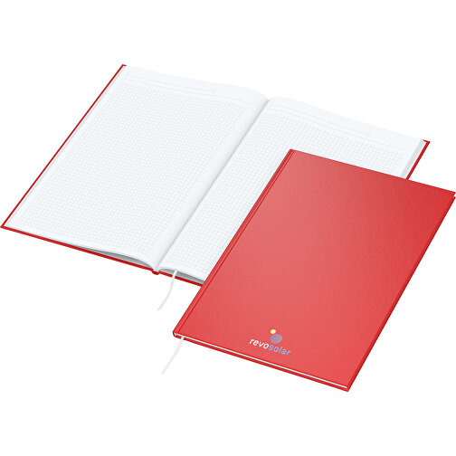 Cuaderno Memo-Book A4 Bestseller, rojo mate, serigrafía digital, Imagen 1