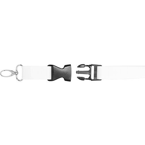 Schlüsselband Standard Oval , Promo Effects, weiss, Polyester, 105,00cm x 2,50cm (Länge x Breite), Bild 4