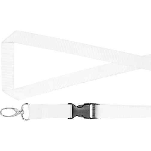 Schlüsselband Standard Oval , Promo Effects, weiß, Polyester, 105,00cm x 1,50cm (Länge x Breite), Bild 4
