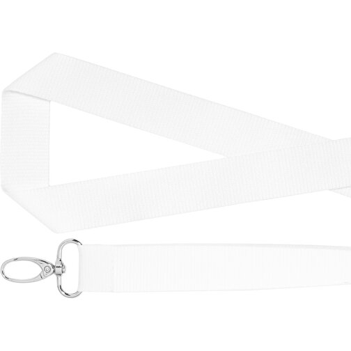 Schlüsselband Standard Oval , Promo Effects, weiß, Polyester, 92,00cm x 2,50cm (Länge x Breite), Bild 2