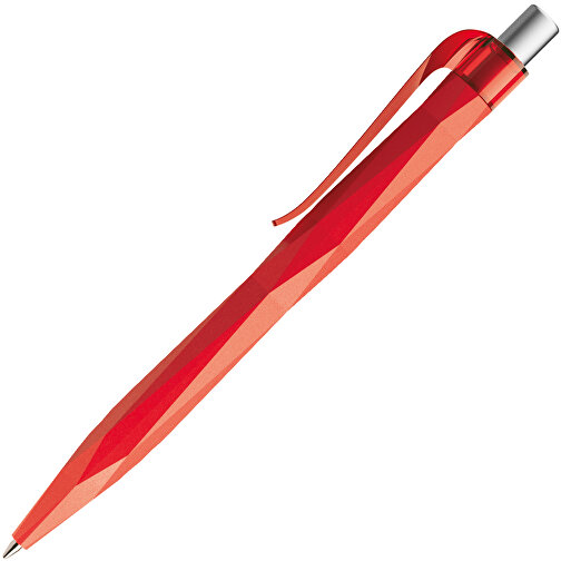 Prodir QS20 PMT Push Kugelschreiber , Prodir, rot / silber satiniert, Kunststoff/Metall, 14,10cm x 1,60cm (Länge x Breite), Bild 4