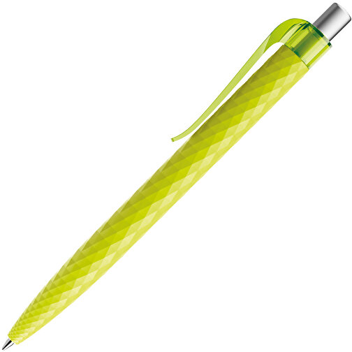 Prodir QS01 PRT Push Kugelschreiber , Prodir, gelbgrün/silber satiniert, Kunststoff/Metall, 14,10cm x 1,60cm (Länge x Breite), Bild 4