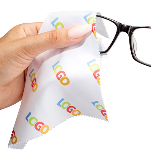 Panno per pulire gli occhiali in PET riciclato, 20 x 20 cm, Immagine 4