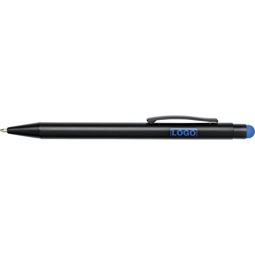 Alu-Kugelschreiber BLACK BEAUTY , blau, schwarz, Aluminium / Kunststoff, 14,00cm (Länge), Bild 3