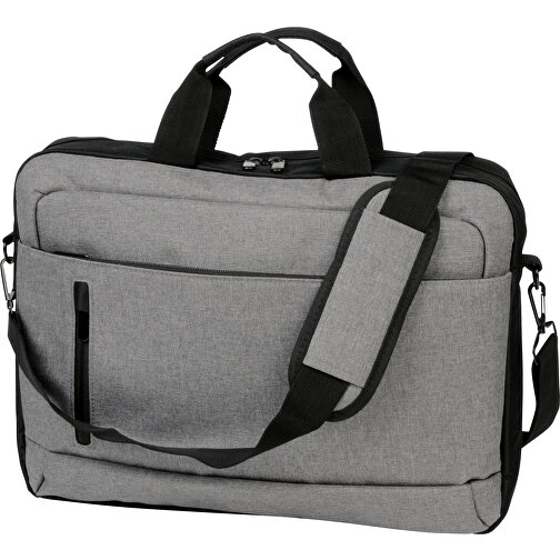 Laptoptasche YALE BAG , grau, schwarz, 300/600D Polyester, 41,00cm x 6,50cm x 31,00cm (Länge x Höhe x Breite), Bild 1