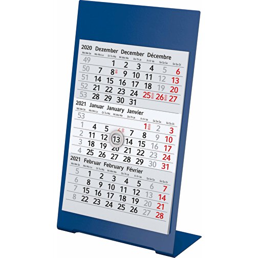 Tisch-Aufstellkalender Desktop 3 Color Bestseller, Blau, 2-Jahre , blau, Edelstahl, 23,00cm x 10,50cm (Länge x Breite), Bild 2