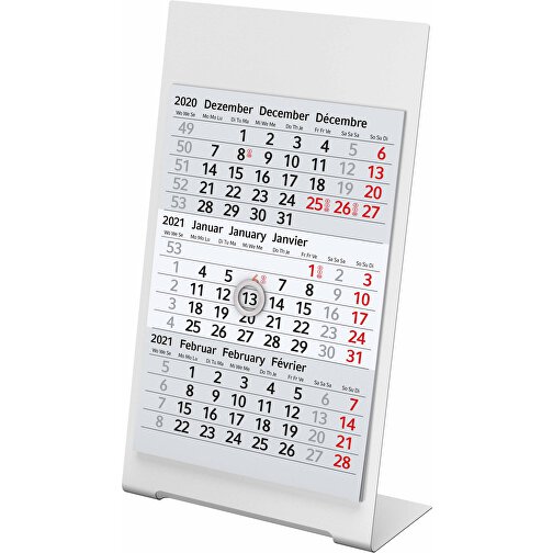 Tisch-Aufstellkalender Desktop 3 Color Bestseller, Weiß, 1-Jahr , weiß, Edelstahl, 23,00cm x 10,50cm (Länge x Breite), Bild 2