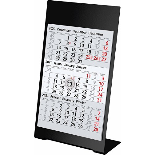 Tisch-Aufstellkalender Desktop 3 Color Bestseller, Schwarz, 1-Jahr , schwarz, Edelstahl, 23,00cm x 10,50cm (Länge x Breite), Bild 2