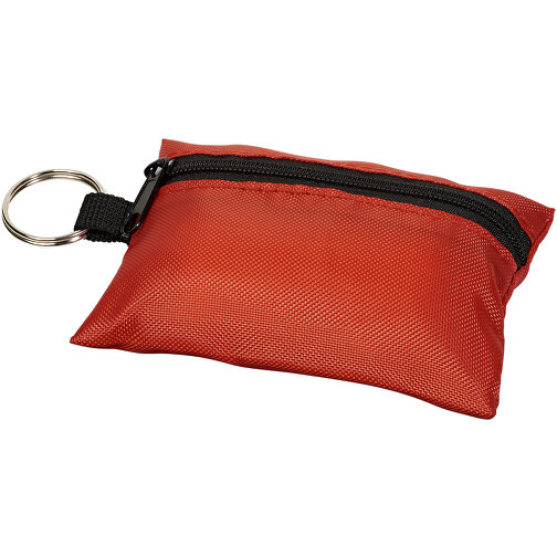 Valdemar 16-teilige Erste-Hilfe-Tasche Mit Schlüsselanhänger , rot, 420D Polyester, 9,50cm x 6,00cm x 2,50cm (Länge x Höhe x Breite), Bild 3