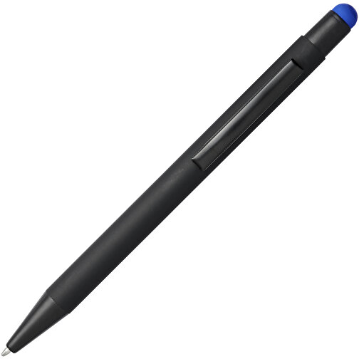 Dax Gummi-Stylus-Kugelschreiber , schwarz / royalblau, ABS Kunststoff, Metall, 14,00cm (Länge), Bild 4