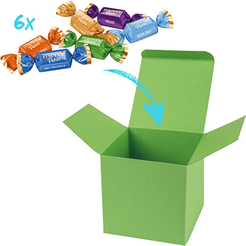 Color Merci Mini-Box - Hellgrün , Storck, hellgrün, Pappe, 5,50cm x 5,50cm x 5,50cm (Länge x Höhe x Breite), Bild 1