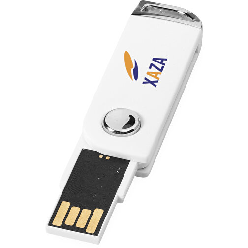 Swivel Rectangular USB-Stick , weiß MB , 4 GB , Kunststoff MB , 5,40cm x 1,70cm x 0,70cm (Länge x Höhe x Breite), Bild 2