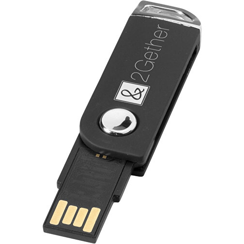 Swivel Rectangular USB-Stick , schwarz MB , 32 GB , Kunststoff MB , 5,40cm x 1,70cm x 0,70cm (Länge x Höhe x Breite), Bild 2