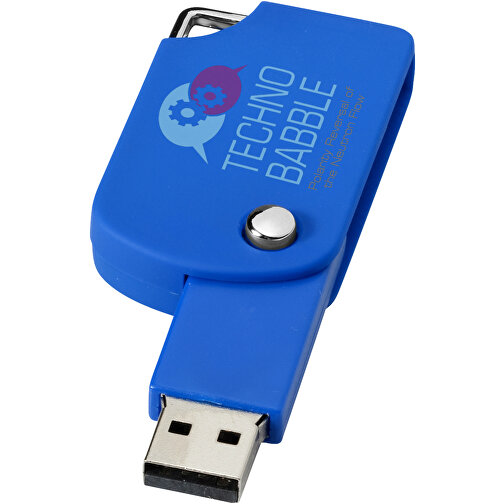 Swivel Square USB-Stick , blau MB , 2 GB , Kunststoff MB , 5,00cm x 3,10cm x 1,00cm (Länge x Höhe x Breite), Bild 2