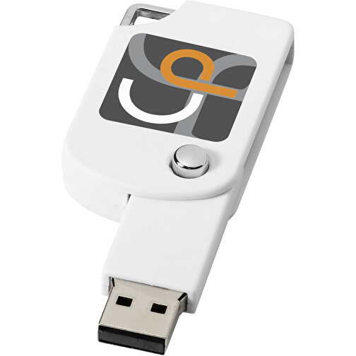 Swivel Square USB-Stick , weiss MB , 16 GB , Kunststoff MB , 5,00cm x 3,10cm x 1,00cm (Länge x Höhe x Breite), Bild 2