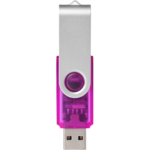 Rotate Transculent USB-Stick , rosa MB , 4 GB , Kunststoff, Aluminium MB , 5,80cm x 1,90cm x 1,00cm (Länge x Höhe x Breite), Bild 3