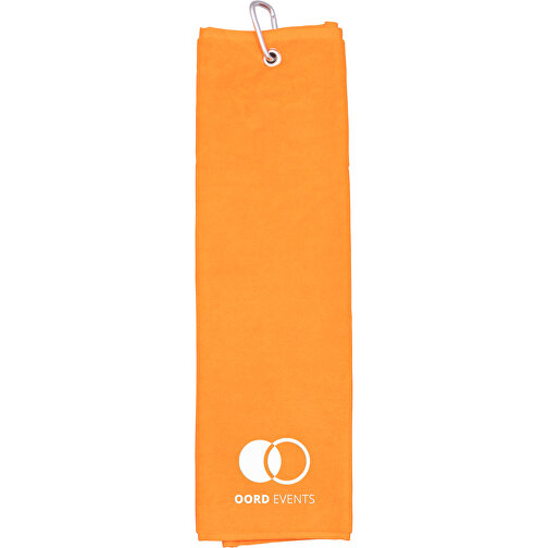 Golfhandtuch , orange, Frottee, 13,00cm x 50,00cm (Länge x Breite), Bild 1