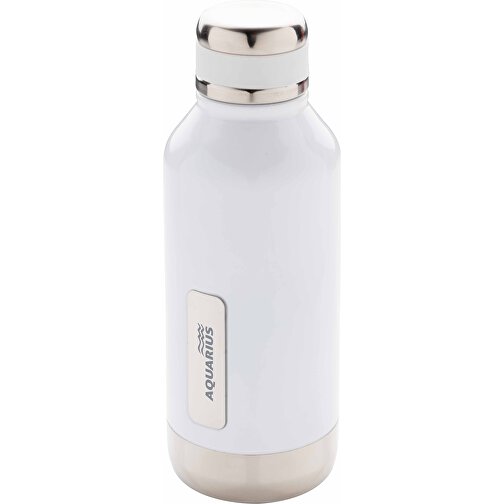 Auslaufsichere Vakuumflasche Mit Logoplatte, Weiß , weiß, Edelstahl, 20,30cm (Höhe), Bild 7