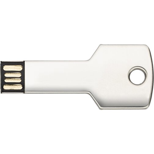 USB-Stick Schlüssel 2.0 64GB , Promo Effects MB , silber MB , 65 GB , Metall MB , 3 - 10 MB/s MB , 5,70cm x 2,40cm (Länge x Breite), Bild 1