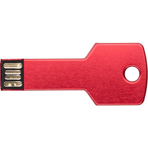 USB-Stick Schlüssel 2.0 64GB , Promo Effects MB , rot MB , 65 GB , Metall MB , 3 - 10 MB/s MB , 5,70cm x 2,40cm (Länge x Breite), Bild 1