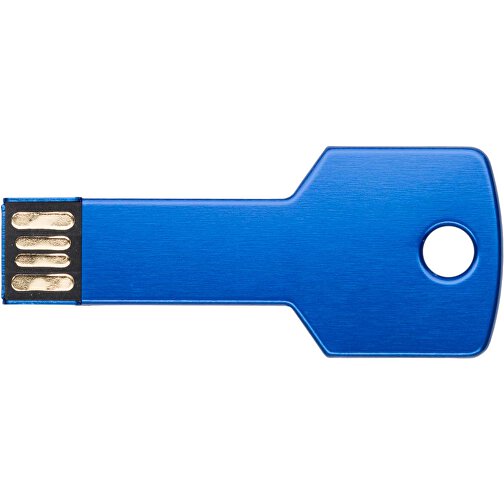 USB-Stick Schlüssel 2.0 64GB , Promo Effects MB , blau MB , 65 GB , Metall MB , 3 - 10 MB/s MB , 5,70cm x 2,40cm (Länge x Breite), Bild 1